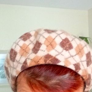 Steve Madden Wool Tan Plaid/ Checkered Beret
